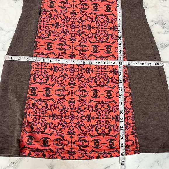 Title Nine Brown Orange Pink Patterned Dress Short Sleeve Activewear Outdoor - Picture 9 of 12